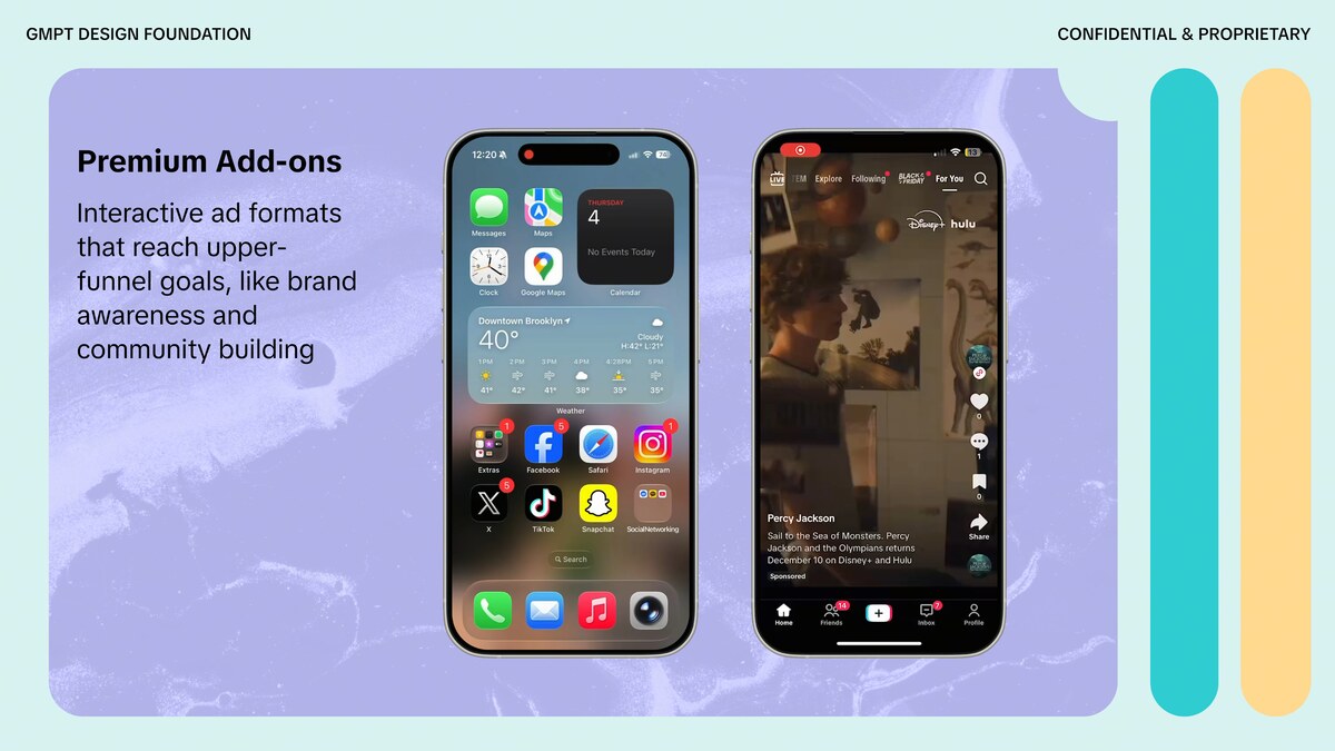 TikTok Premium Add-ons — phone UI mockups